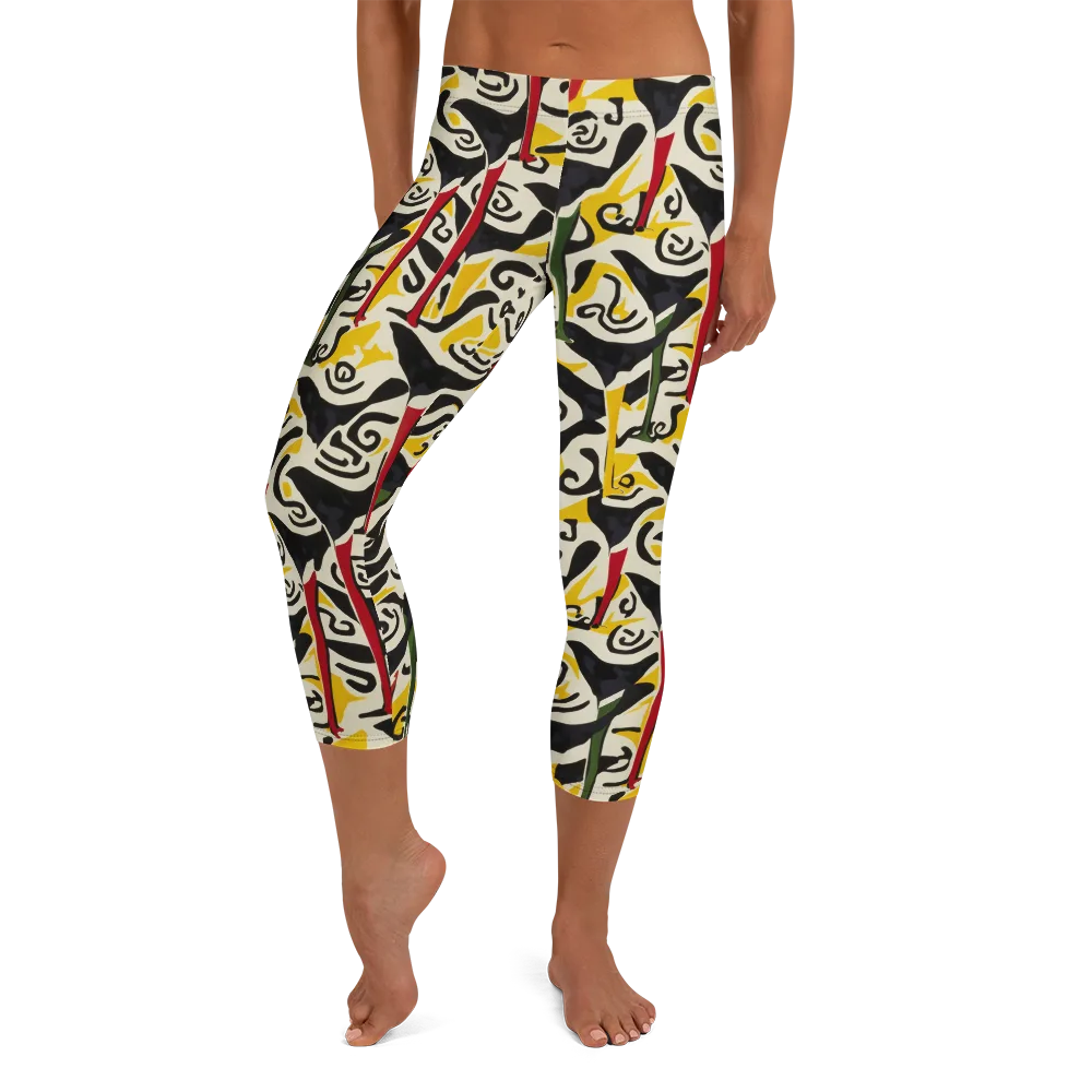 Inkblot Menagerie on Capri Leggings — Front