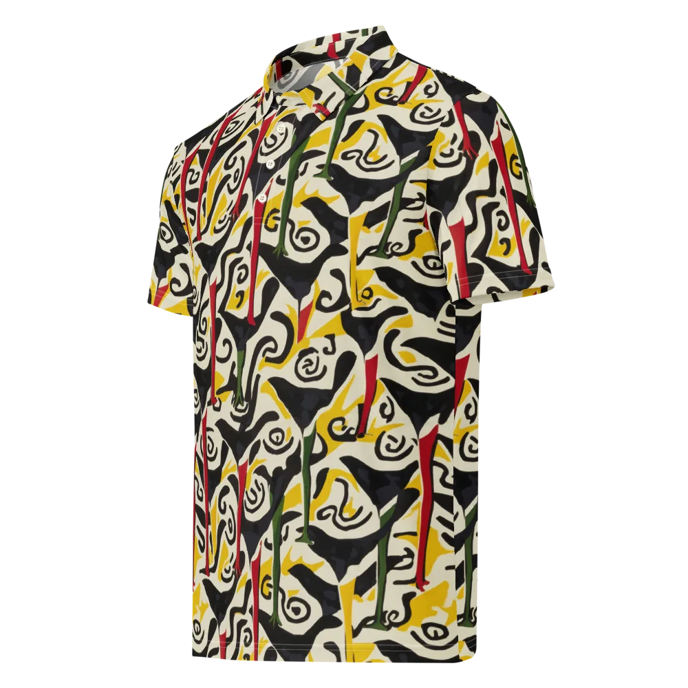Inkblot Menagerie on Men's Slim Fit Polo Shirt — Left Front