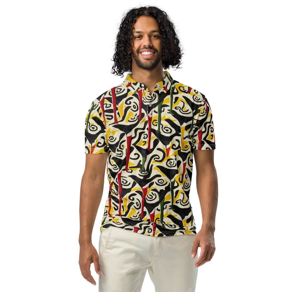 Inkblot Menagerie on Men's Slim Fit Polo Shirt — Front
