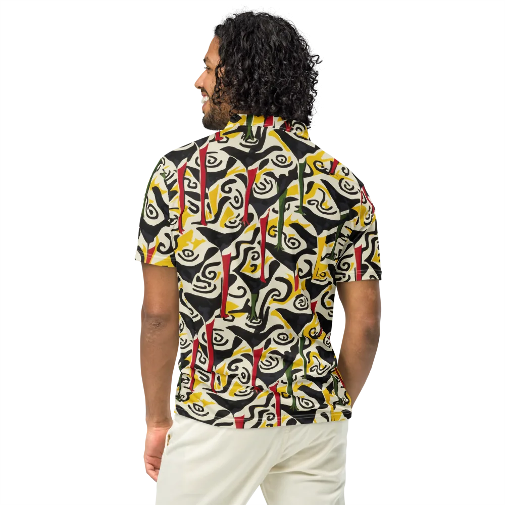 Inkblot Menagerie on Men's Slim Fit Polo Shirt — Back