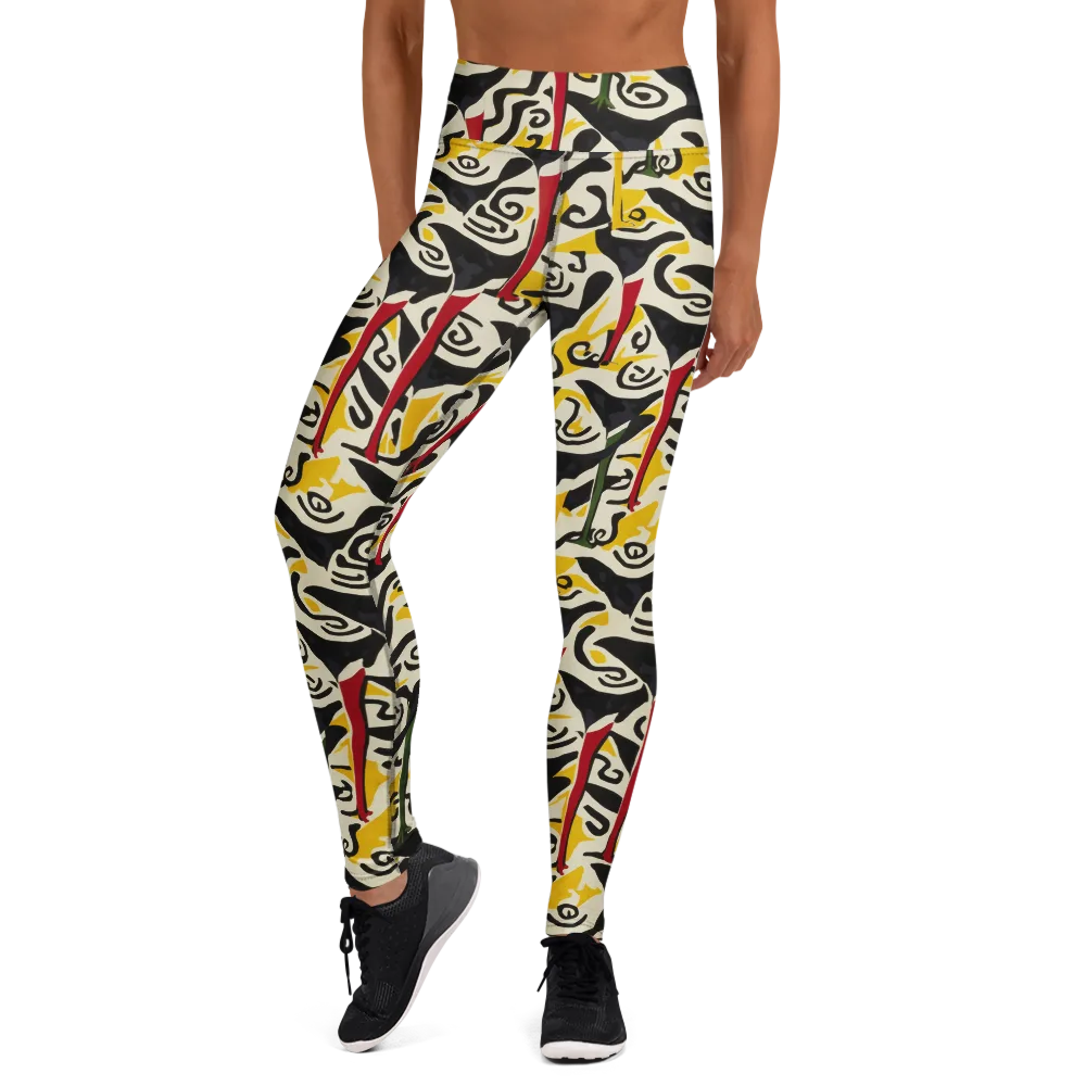Inkblot Menagerie on Yoga Leggings — Front