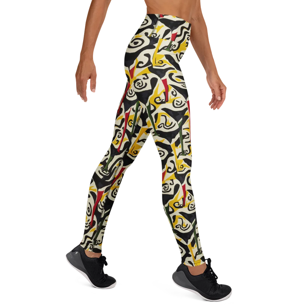Inkblot Menagerie on Yoga Leggings — Right