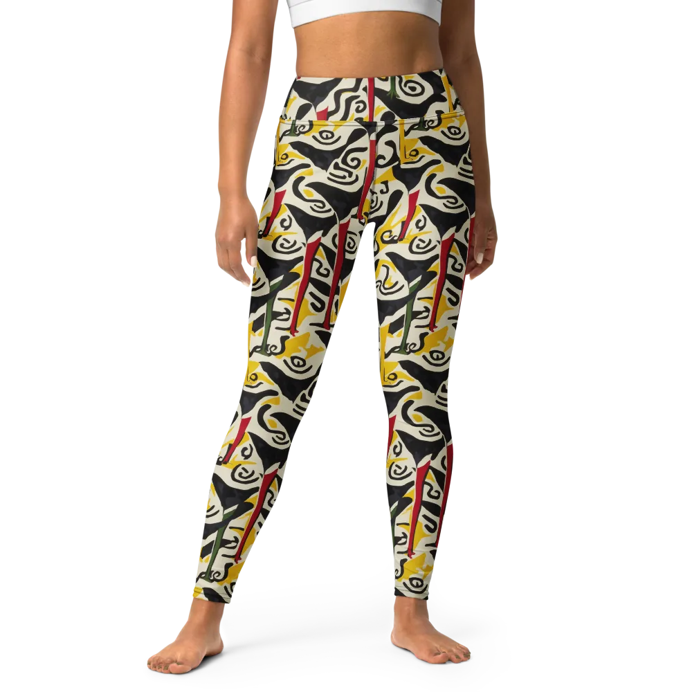 Inkblot Menagerie on Yoga Leggings — Front