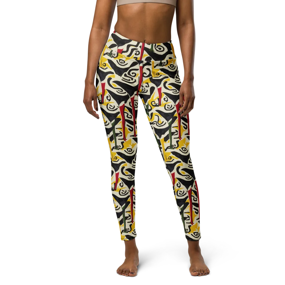 Inkblot Menagerie on Yoga Leggings — Front