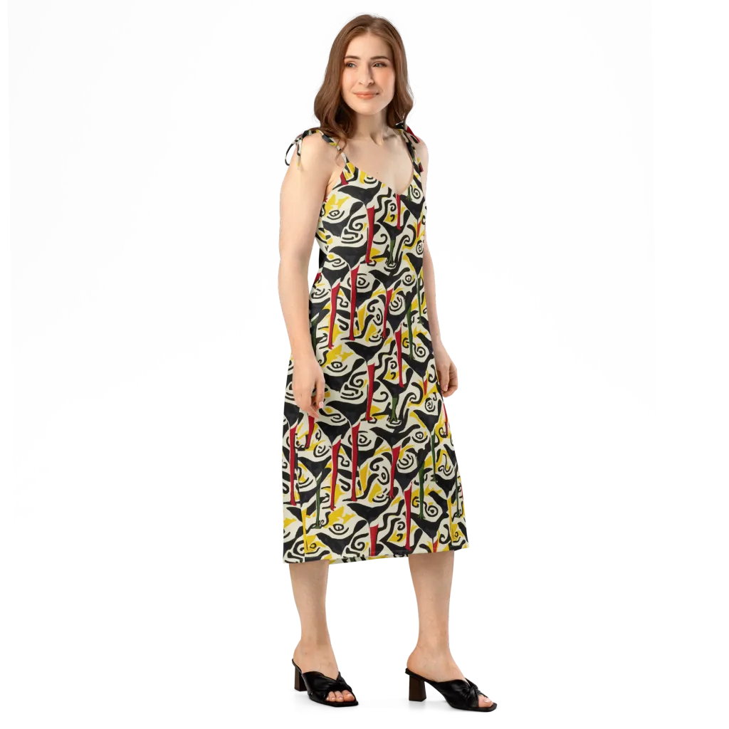Inkblot Menagerie on Slip Dress — Right Front