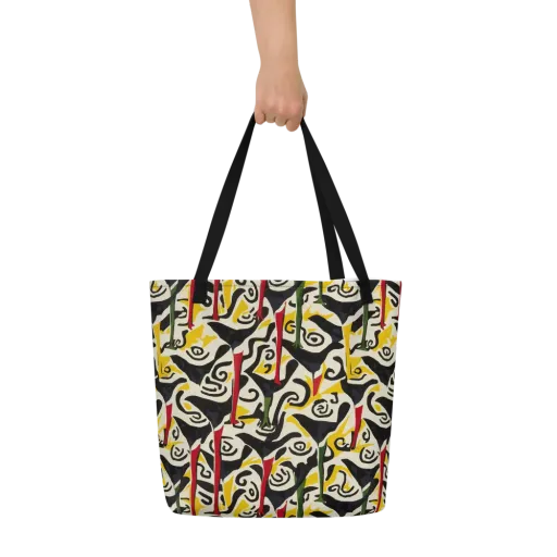 Inkblot Menagerie on a Large Tote Bag W/ Pocket