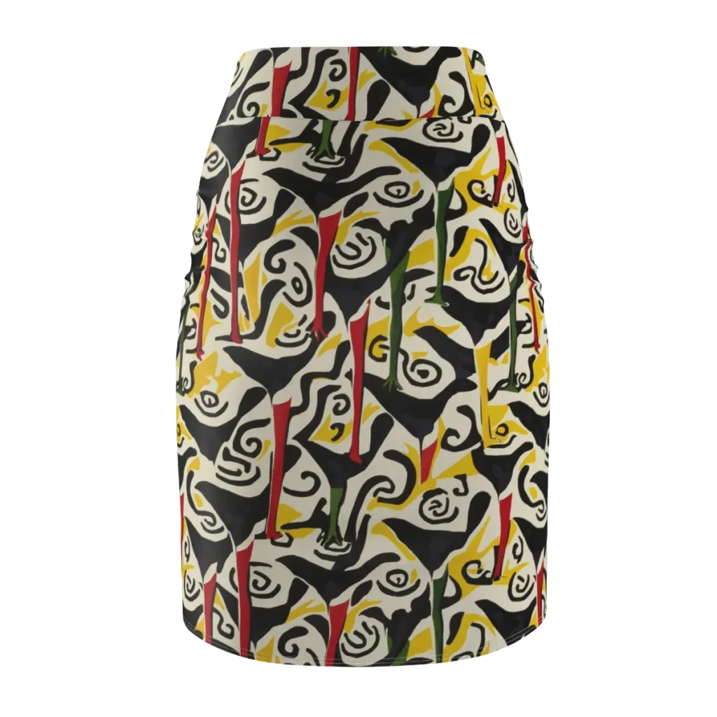 Inkblot Menagerie on Pencil Skirt — Back