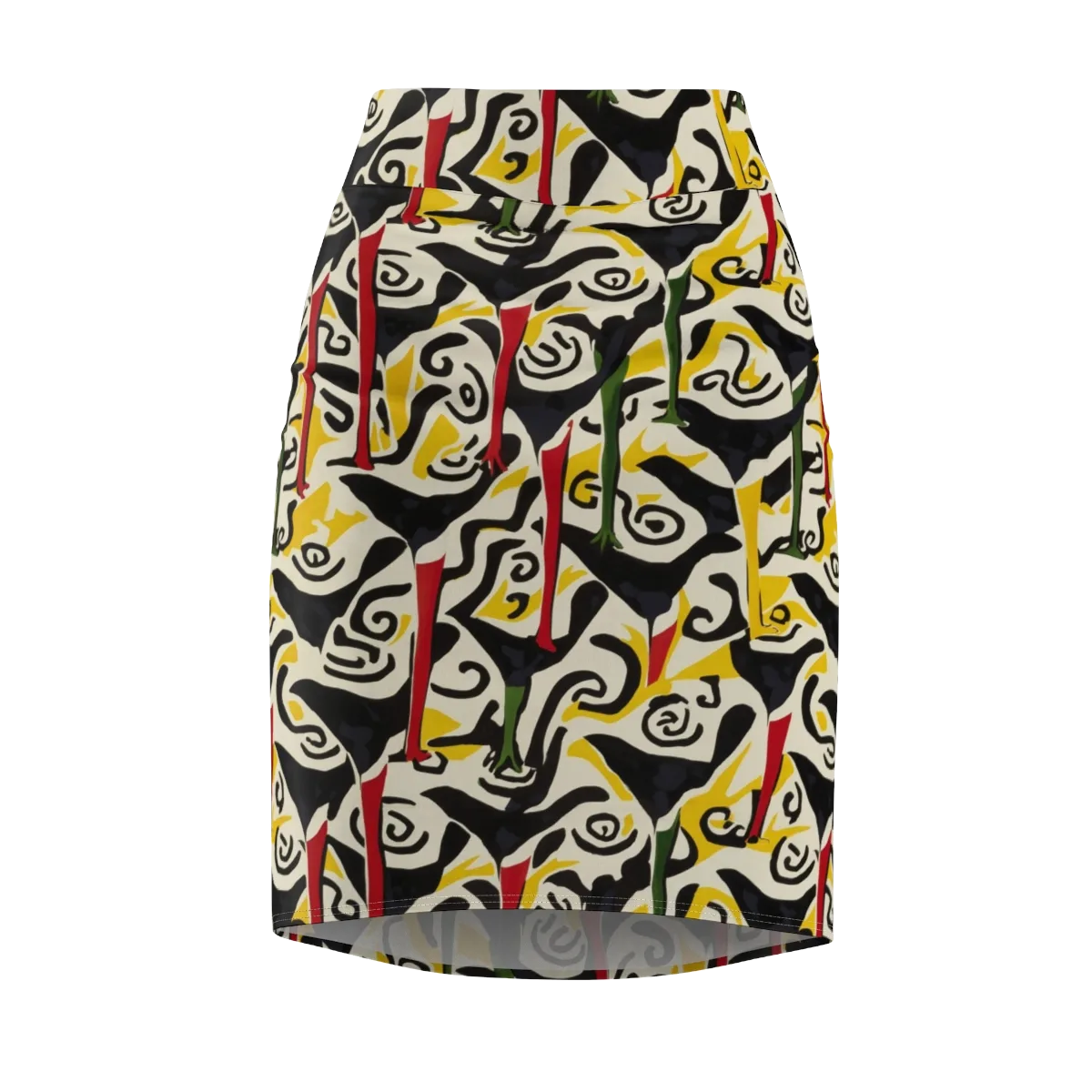 Inkblot Menagerie on Pencil Skirt — Front