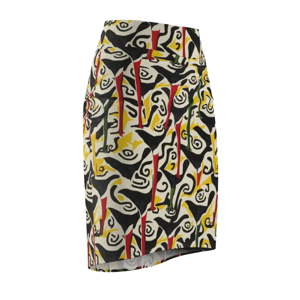 Inkblot Menagerie on Pencil Skirt — Front Side