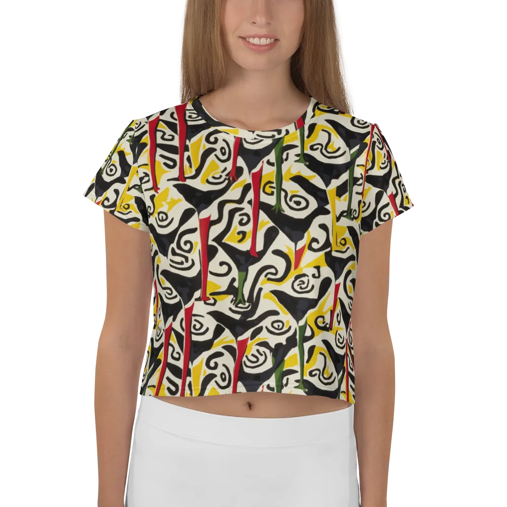 Inkblot Menagerie on Crop Tee — Front