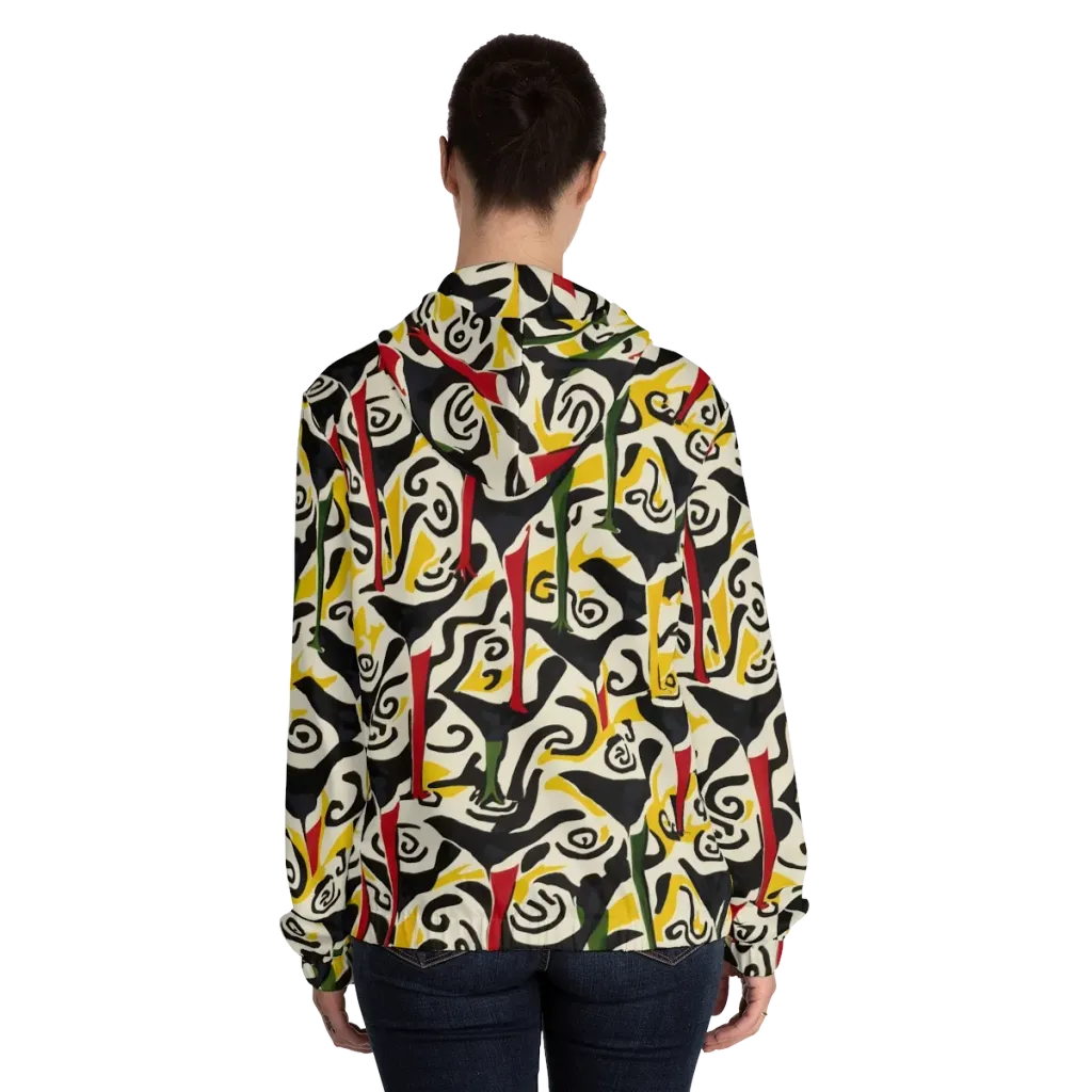 Inkblot Menagerie on Women's Full-Zip Hoodie — Back On Person
