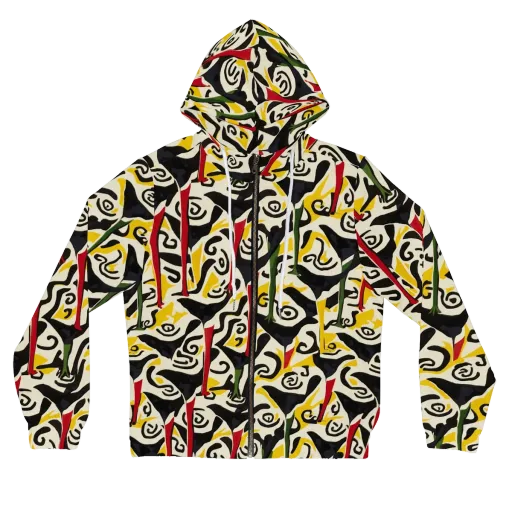 Inkblot Menagerie on a Women's Full-Zip Hoodie