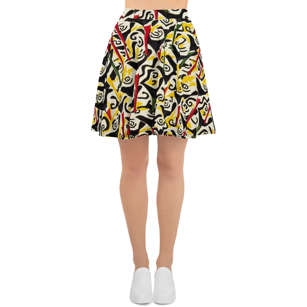 Inkblot Menagerie on Skater Skirt — Front