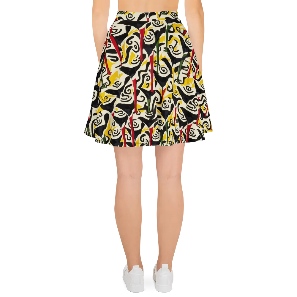 Inkblot Menagerie on Skater Skirt — Back