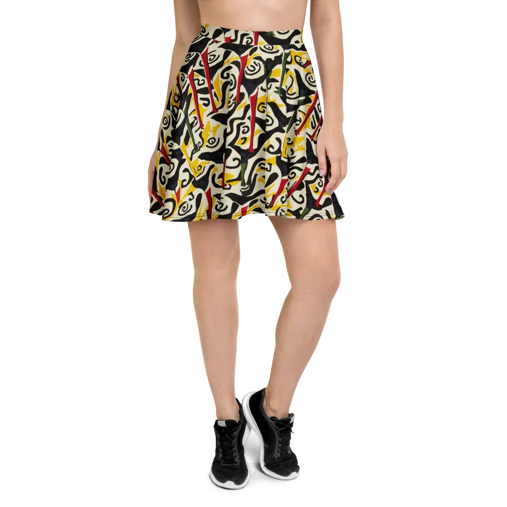 Inkblot Menagerie on Skater Skirt — Front