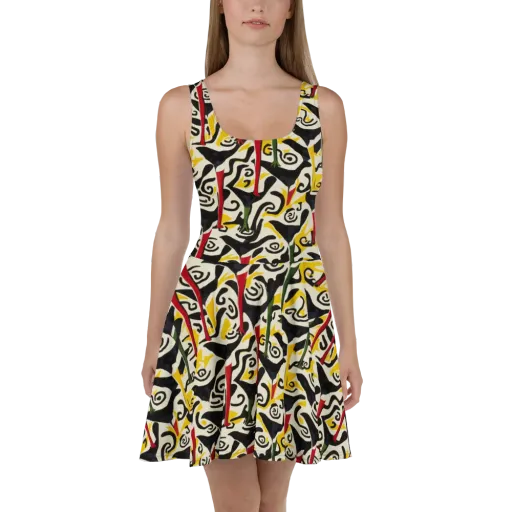 Inkblot Menagerie on a Skater Dress