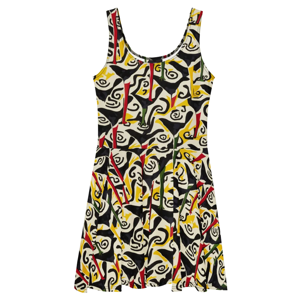 Inkblot Menagerie on Skater Dress — Front