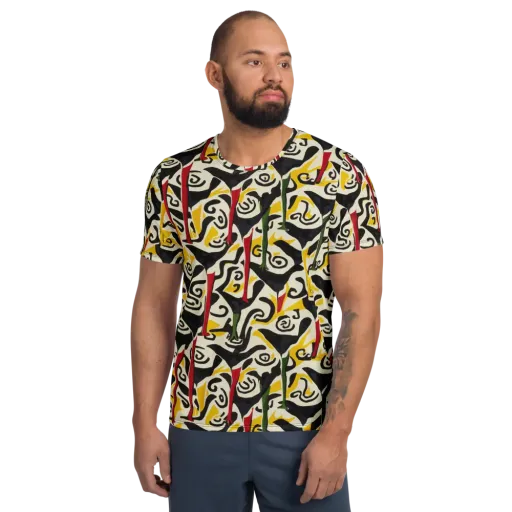 Inkblot Menagerie on a Men's Athletic T-Shirt