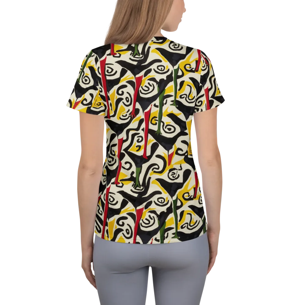 Inkblot Menagerie on Women's Athletic T-Shirt — Back