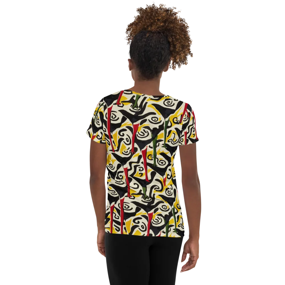 Inkblot Menagerie on Women's Athletic T-Shirt — Back