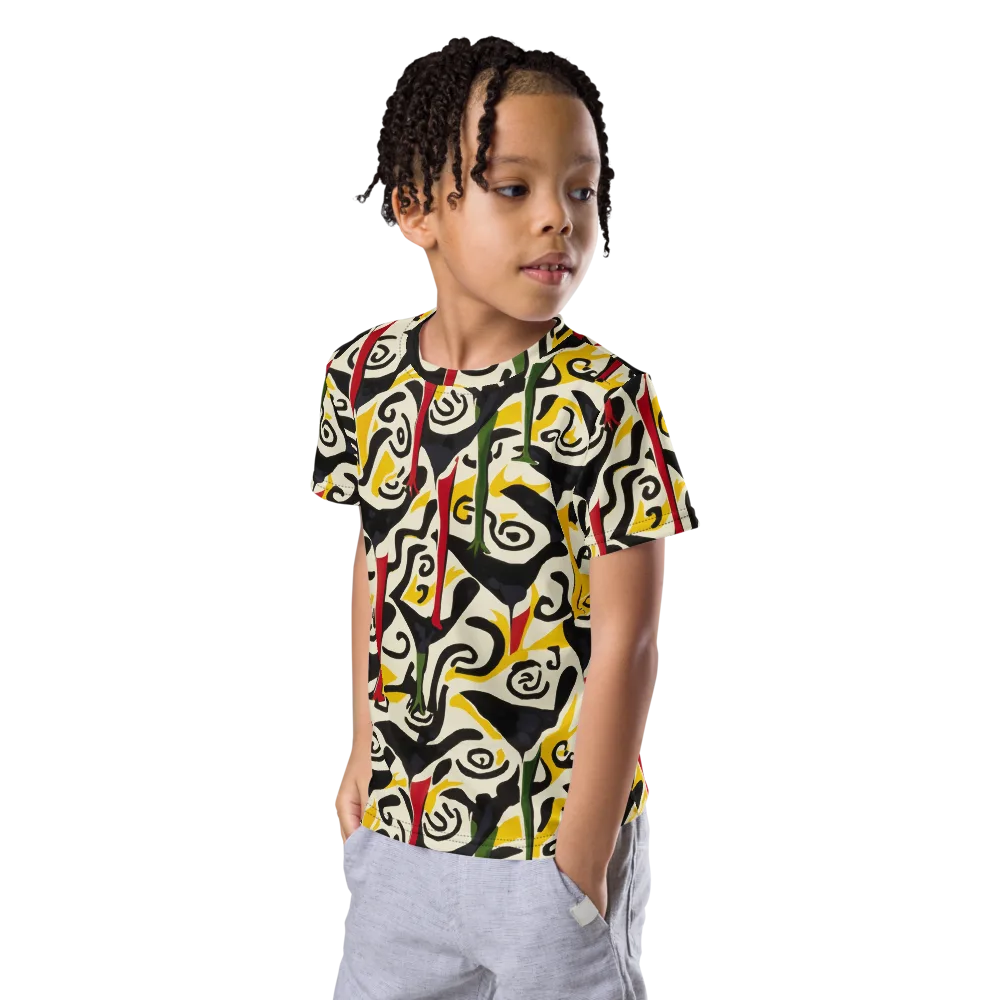 Inkblot Menagerie on Kids Crew Neck T-Shirt — Left Front