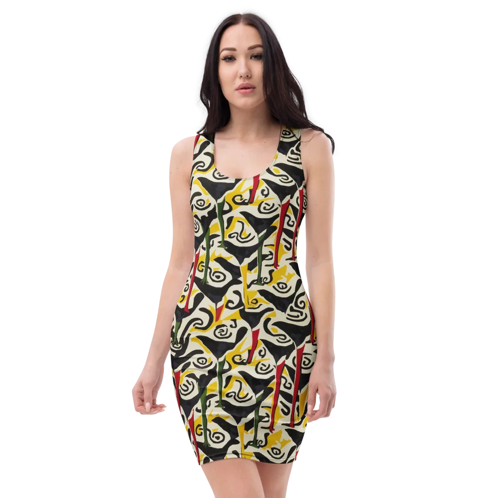 Inkblot Menagerie on Bodycon Dress — Front