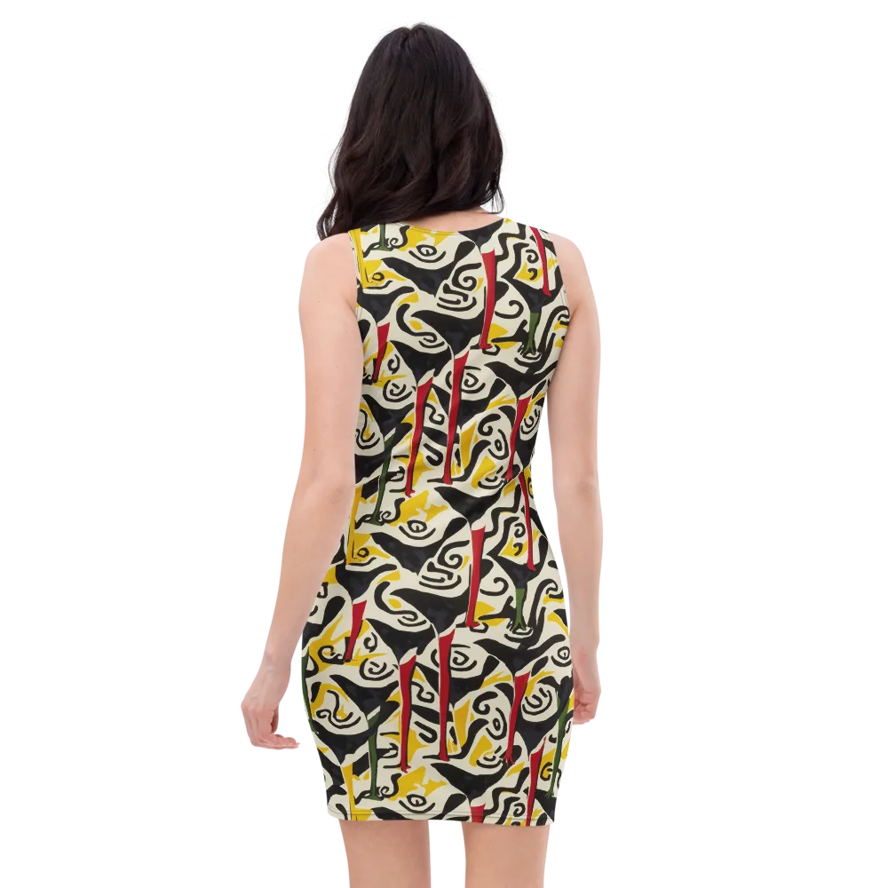 Inkblot Menagerie on Bodycon Dress — Back