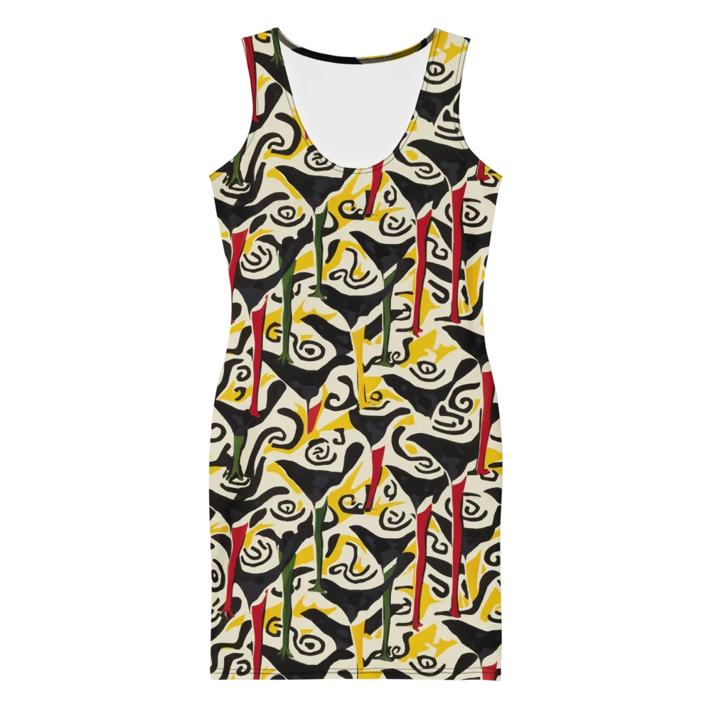 Inkblot Menagerie on Bodycon Dress — Front