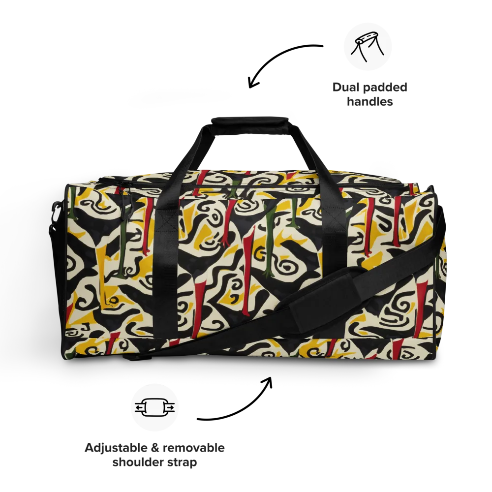 Inkblot Menagerie on Duffle Bag — Front