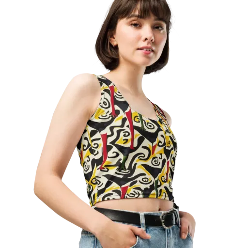 Inkblot Menagerie on a Crop Top