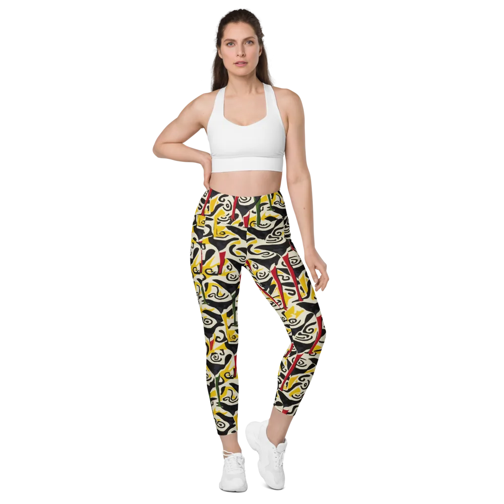 Inkblot Menagerie on Leggings with Pockets — Front