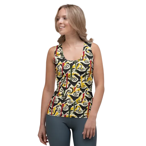 Inkblot Menagerie on a Women's Tank Top