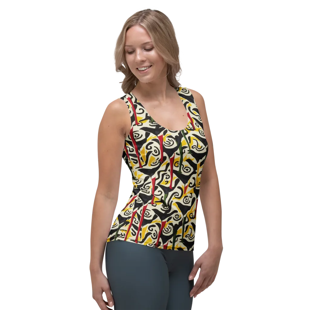 Inkblot Menagerie on Women's Tank Top — Right Front