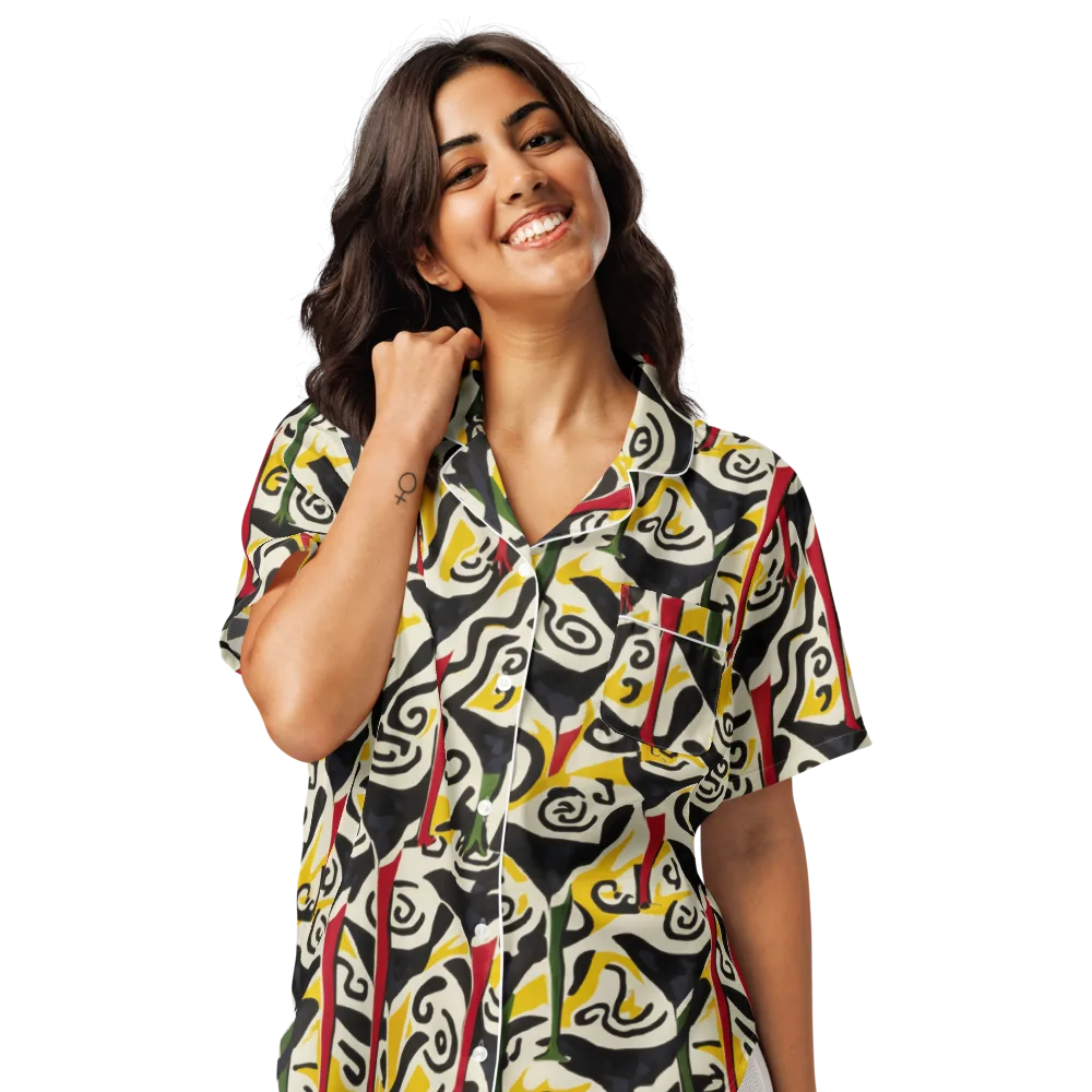 Inkblot Menagerie on Women's Short Sleeve Pajama Top — Front