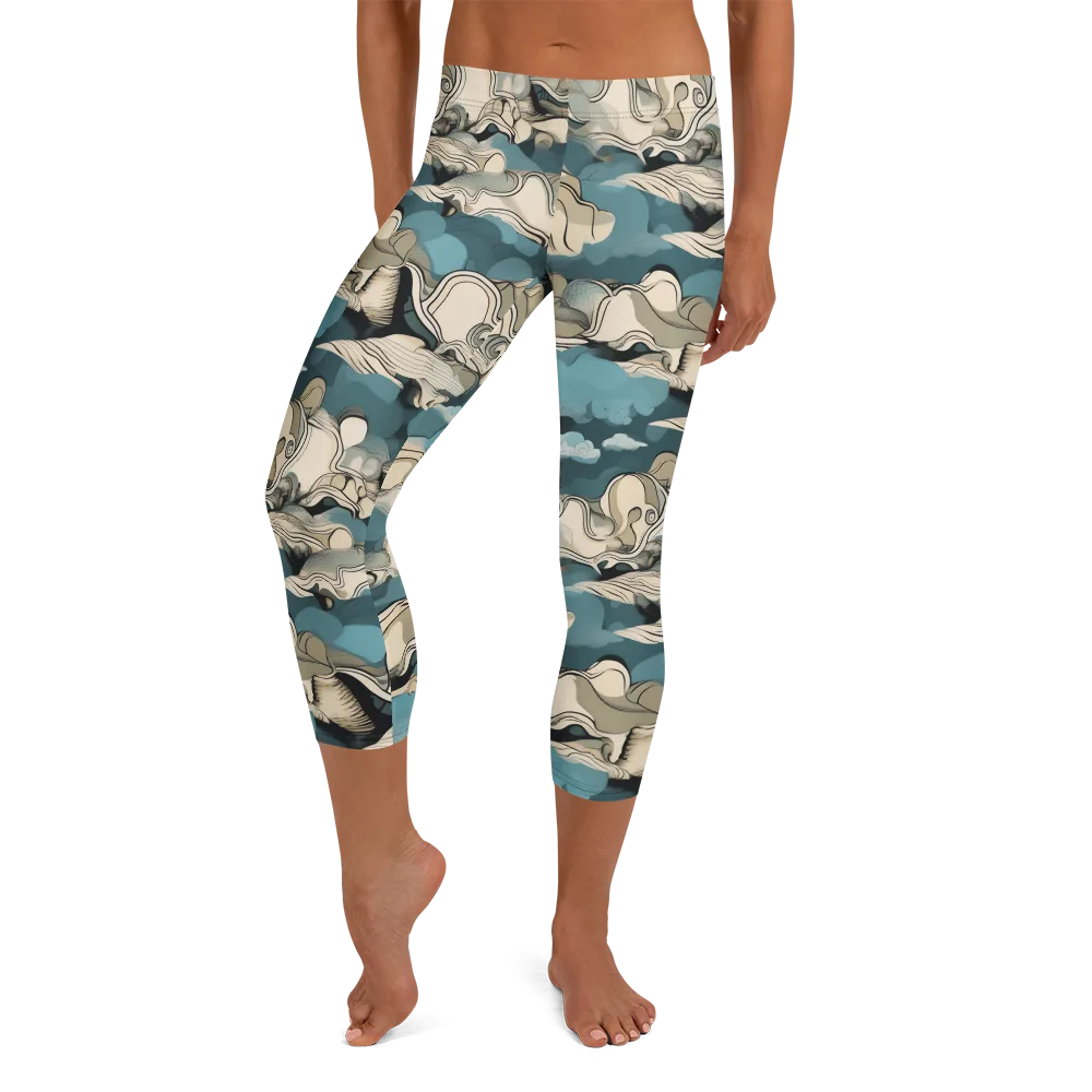 Cloudline Current on Capri Leggings — Front