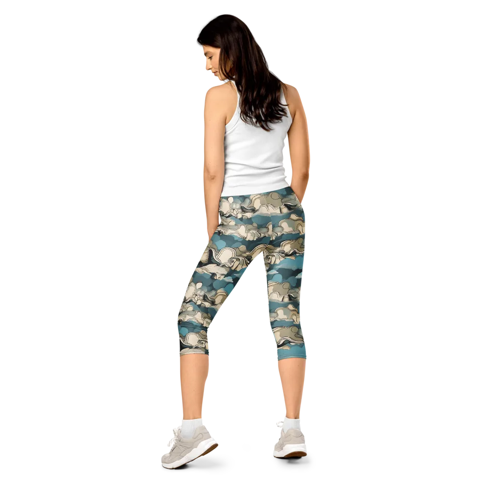 Cloudline Current on Capri Leggings — Back