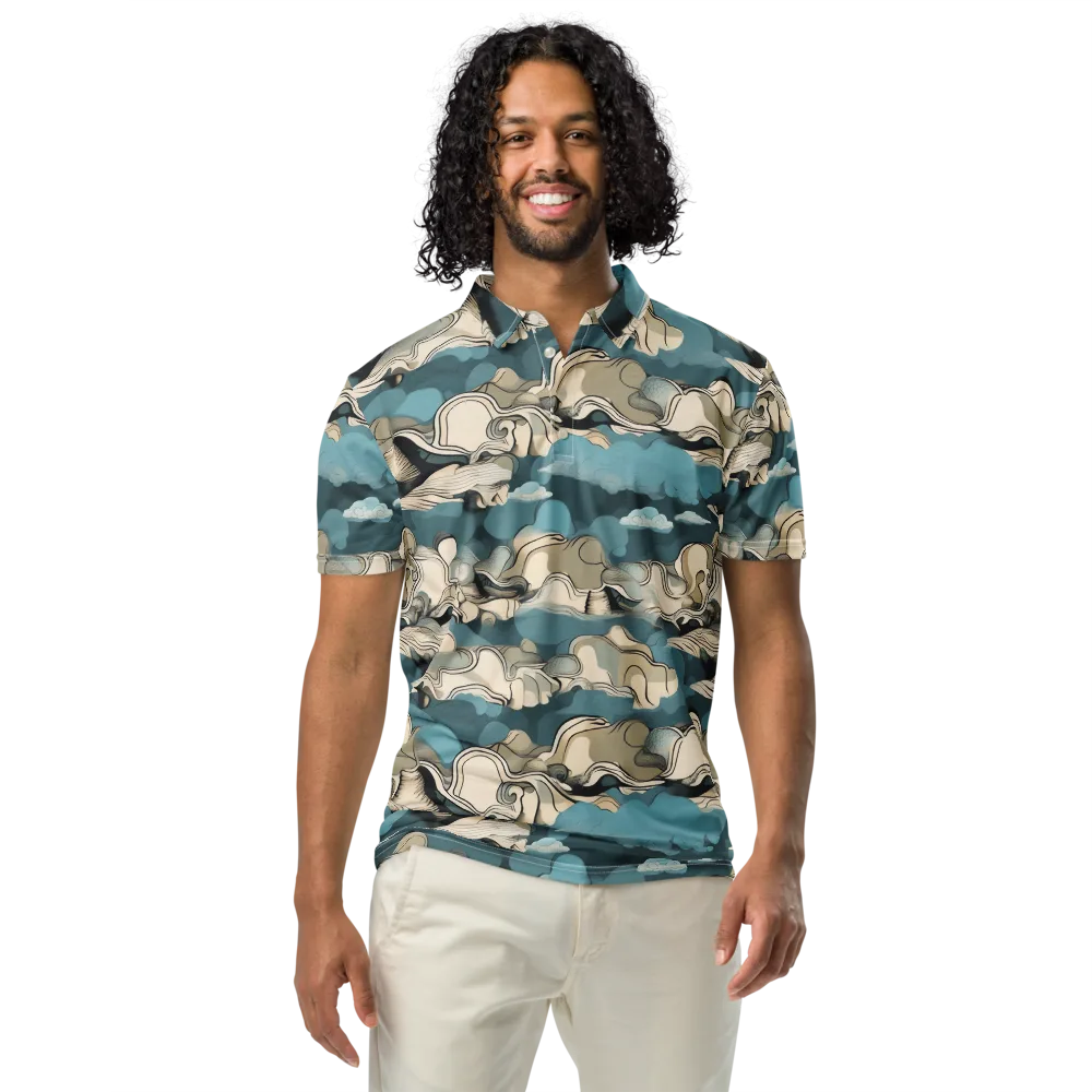 Cloudline Current on Men's Slim Fit Polo Shirt — Front
