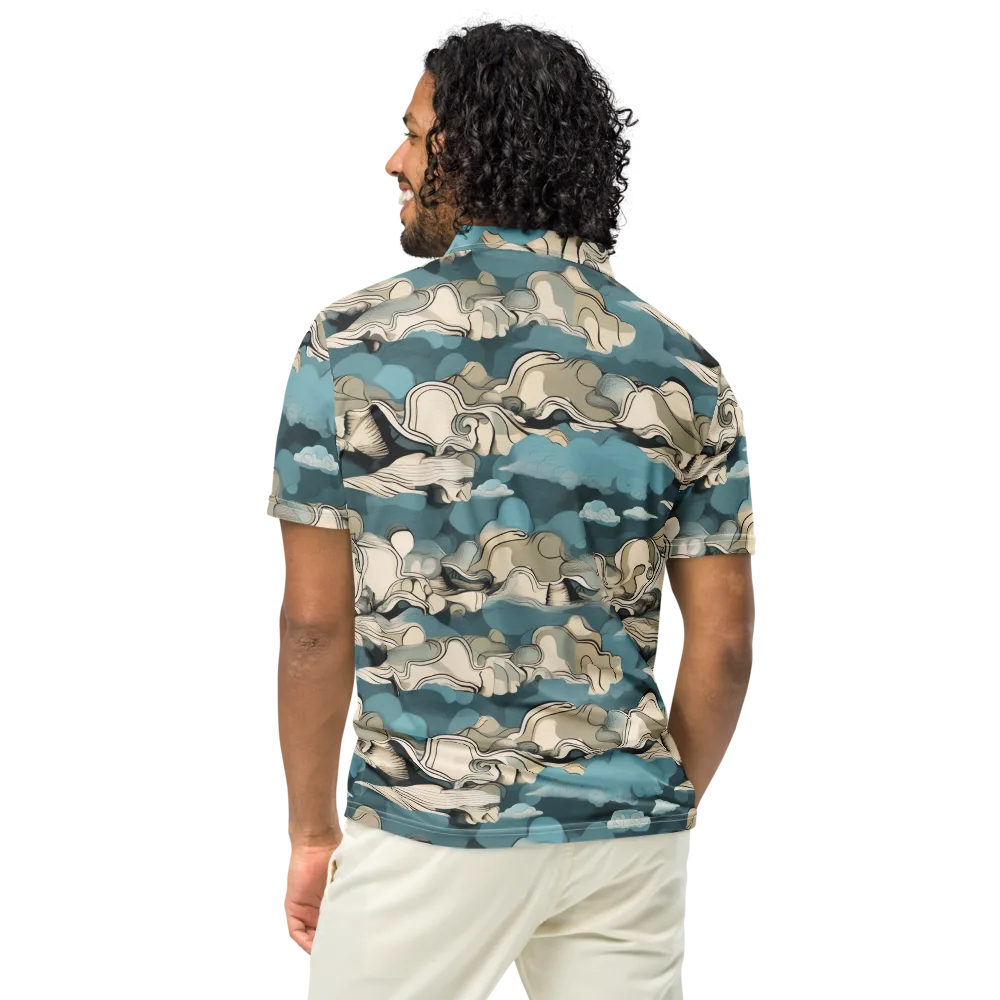 Cloudline Current on Men's Slim Fit Polo Shirt — Back