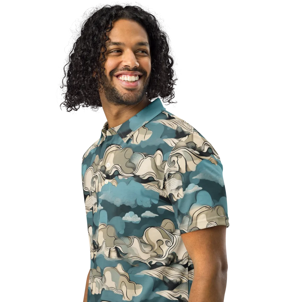 Cloudline Current on Men's Slim Fit Polo Shirt — Left Front