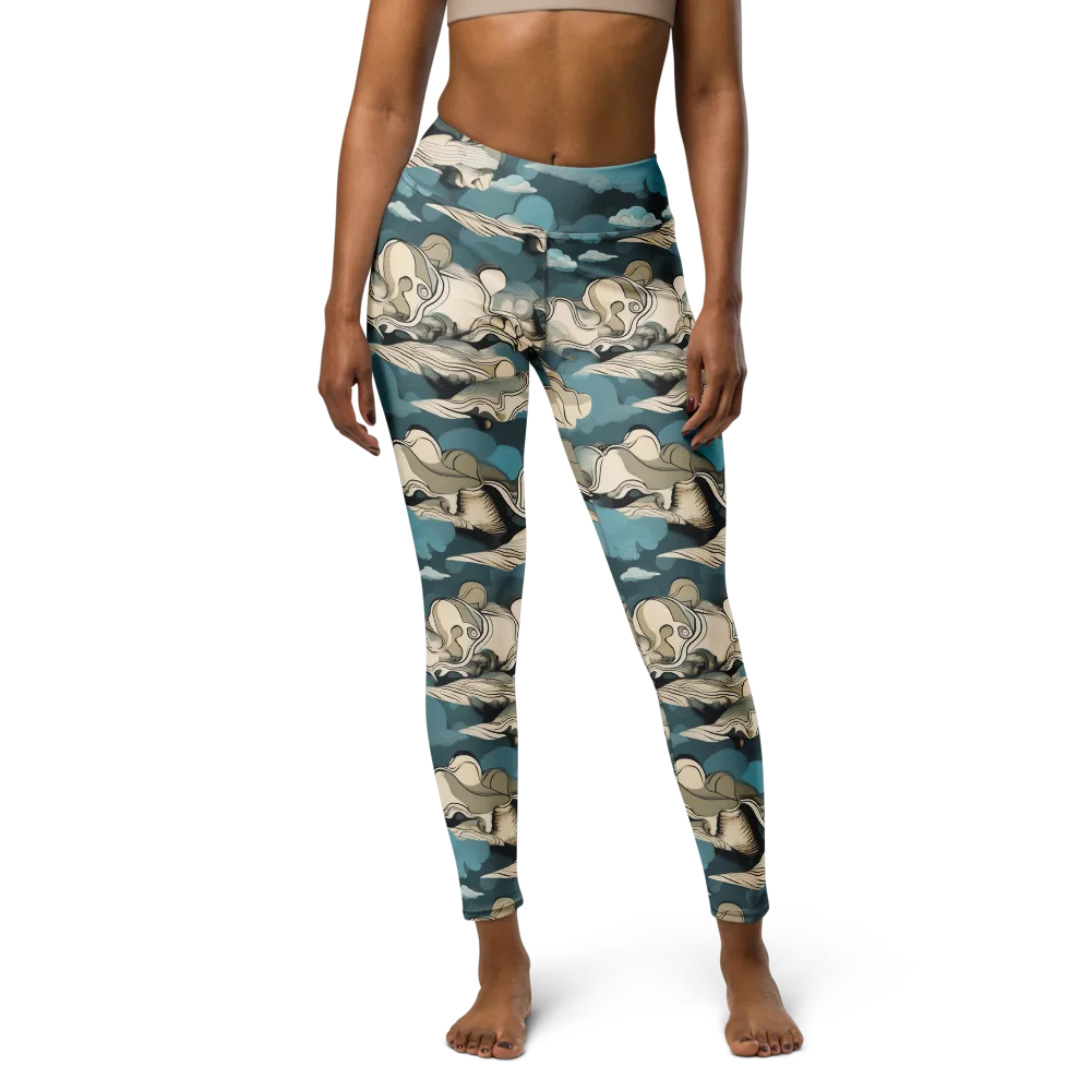 Cloudline Current on Yoga Leggings — Front