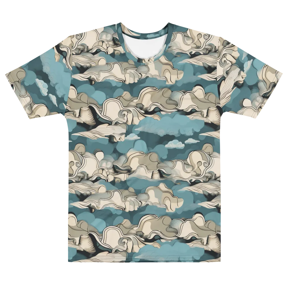 Cloudline Current on Men's Cotton Crew Neck T-Shirt — Front