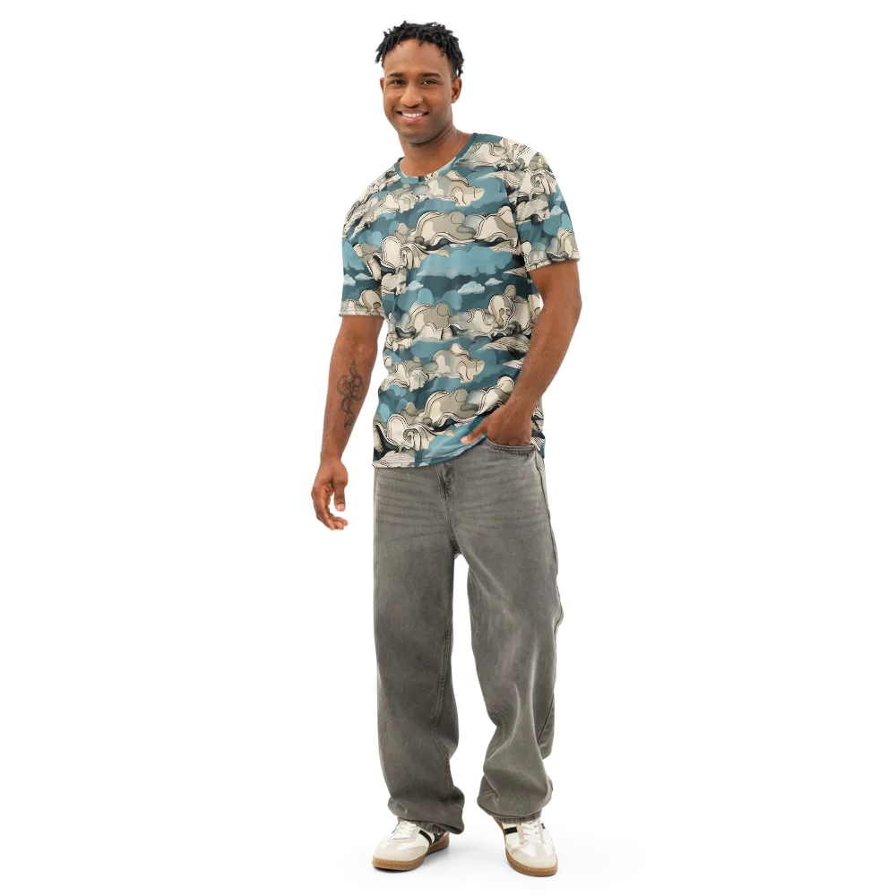 Cloudline Current on Men's Cotton Crew Neck T-Shirt — Front