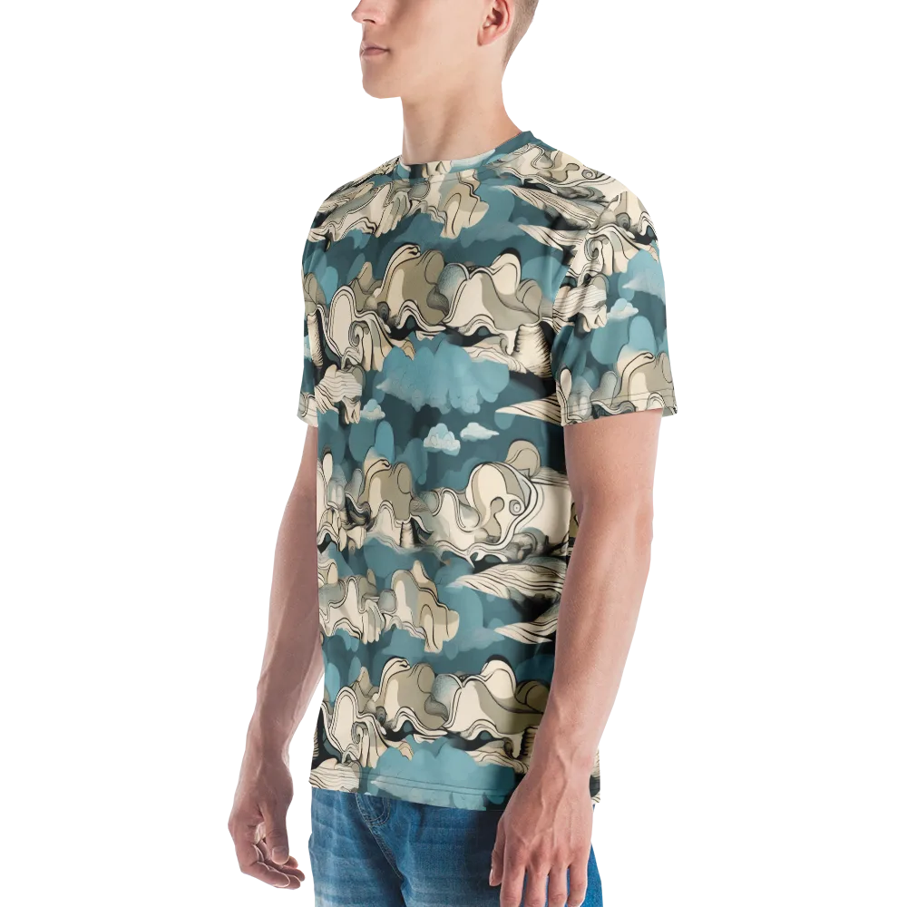 Cloudline Current on Men's Crew Neck T-Shirt — Left