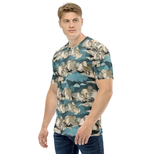 Cloudline Current on a Men's Crew Neck T-Shirt