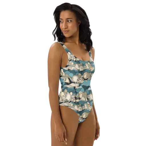 Cloudline Current on a One-Piece Swimsuit