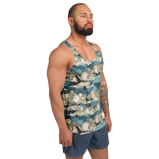 Cloudline Current on a Men's Tank Top