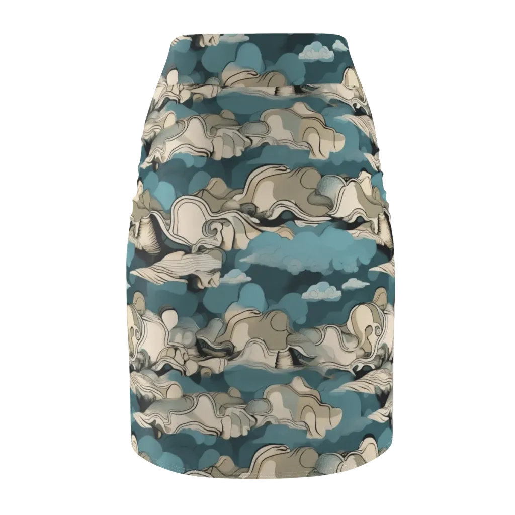 Cloudline Current on Pencil Skirt — Back