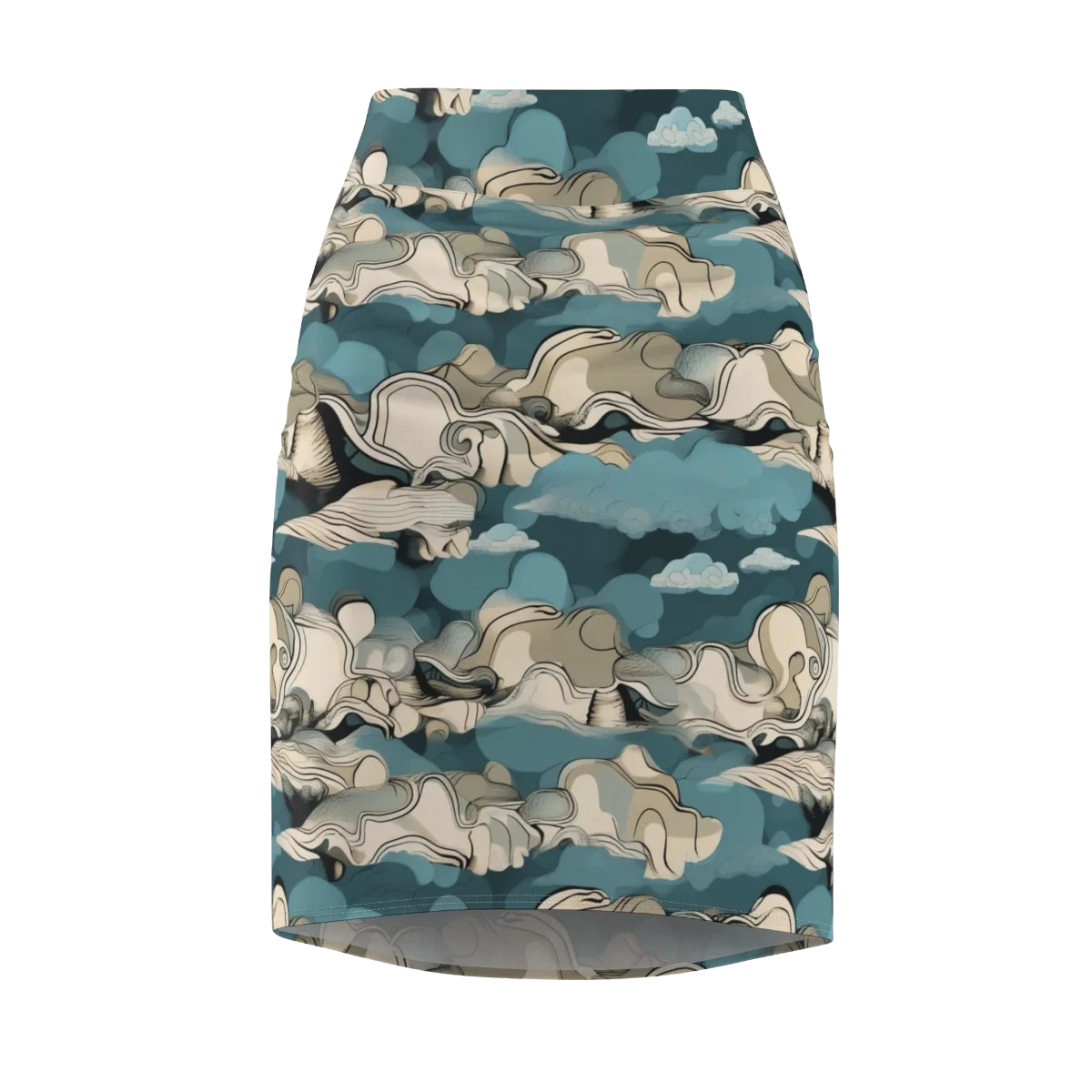 Cloudline Current on Pencil Skirt — Front