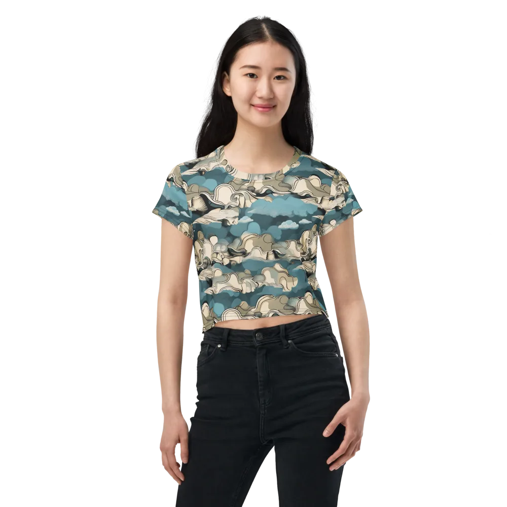 Cloudline Current on Crop Tee — Front