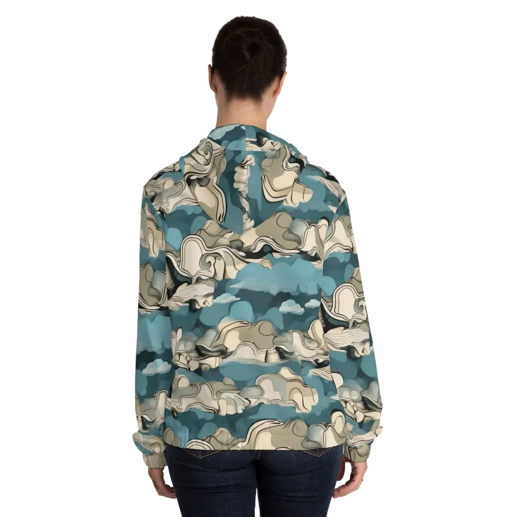 Cloudline Current on Women's Full-Zip Hoodie — Back On Person